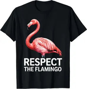 100% Cotton Funny Flamingo Design for Men Women Bird Pink Flamingo T-Shirt