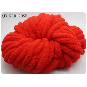 Chunky Yarn Hand Knitting Soft Jumbo Bulky Fluffy Chenille 4pack Red Green White