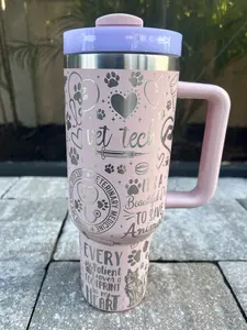 Laser Engraved Vet Tech  Design 40 Oz Tumbler- Drinkware, Gifts, Personalized Flasks Bottled