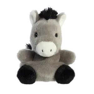 Palm Pals Adorable Eli Donkey 5 inch Gray Mini Soft Plush Collectable Stuffed Animal