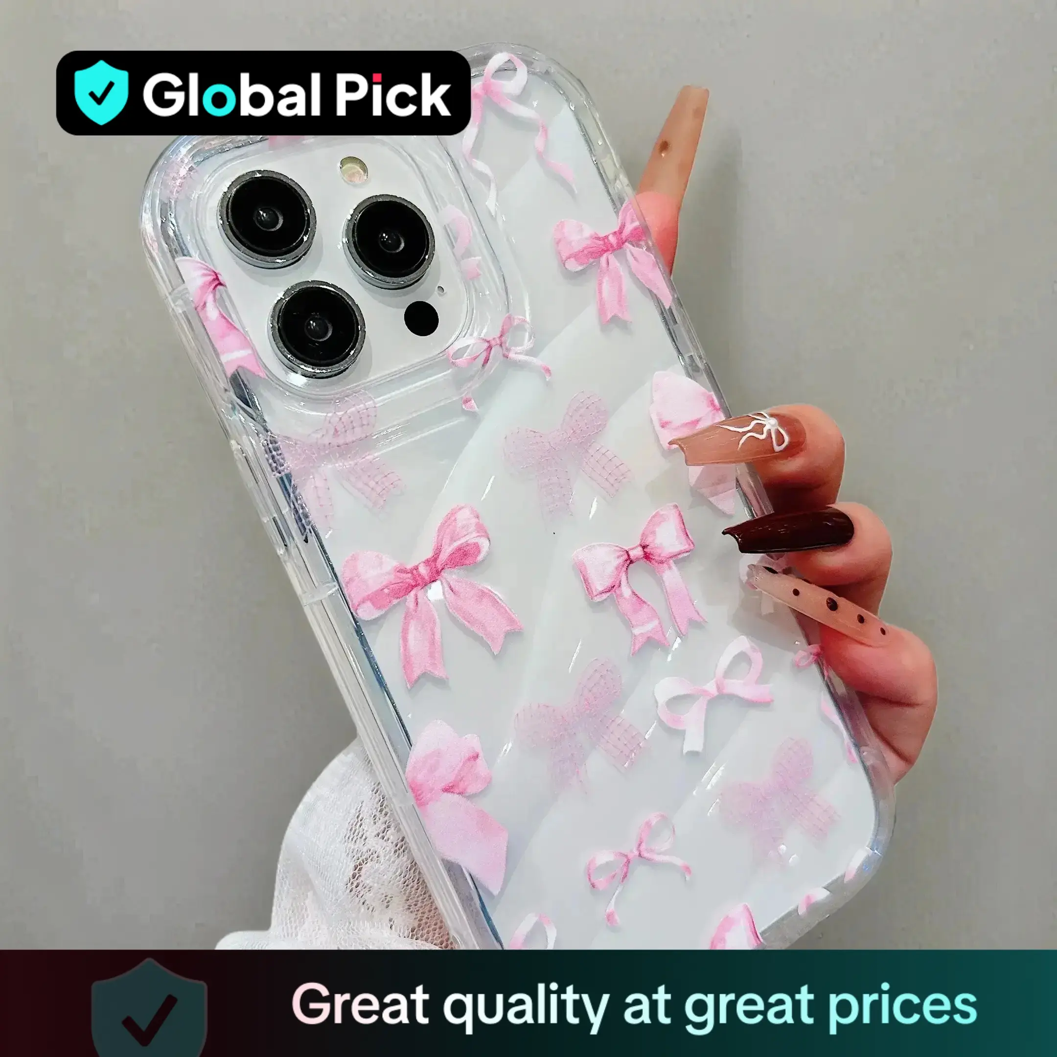 Bow Pattern Clear Phone Case, Cute Phone Protective Cover, Phone Accessory Compatible with Cellphone iPhone 11 12 13 14 15 Pro Max 15 Plus