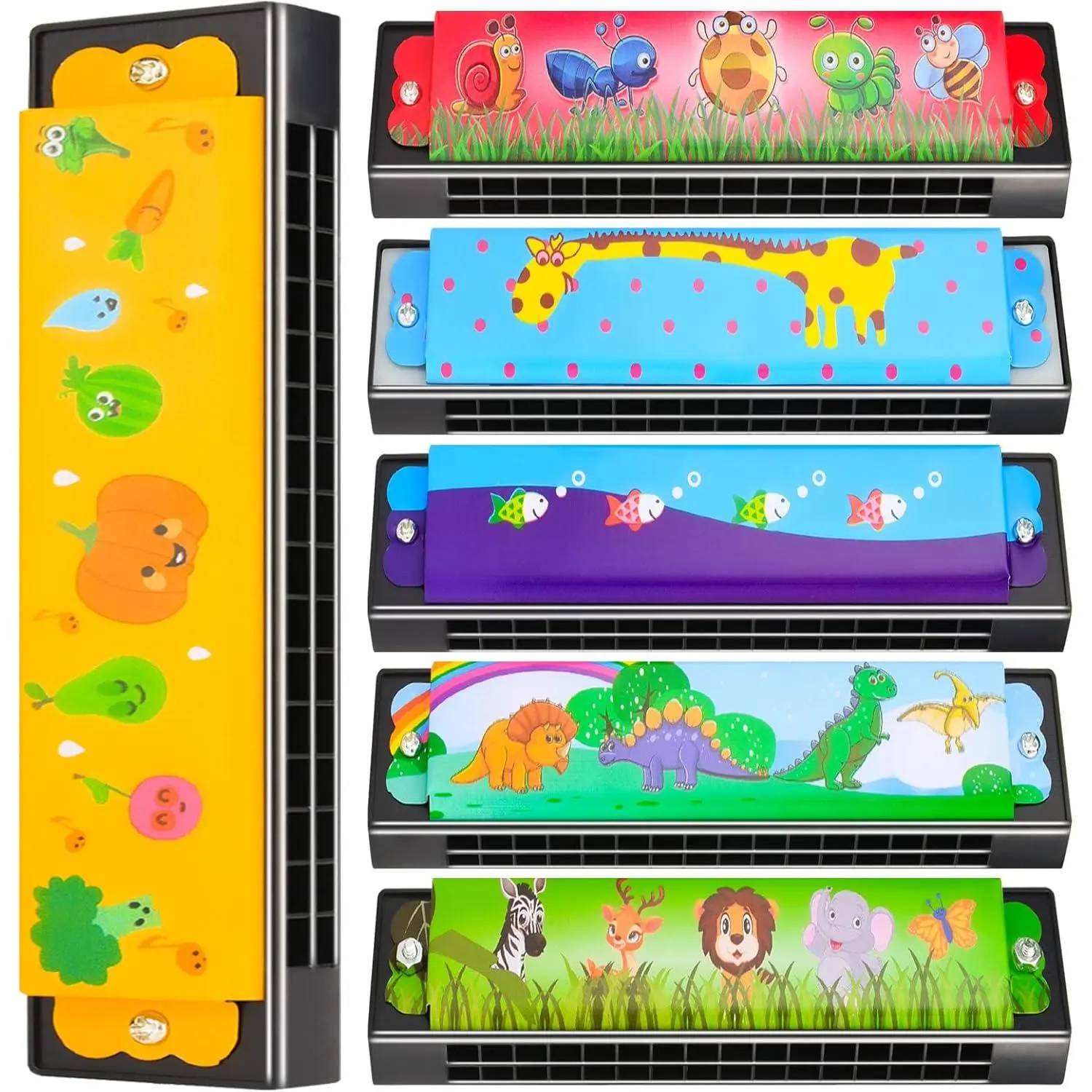 6 Styles Harmonica for  Lightweight Harmonicas with Double Row of 16 Holes  Harmonica Christmas Party Favors for Adult Beginners Musical Instrument