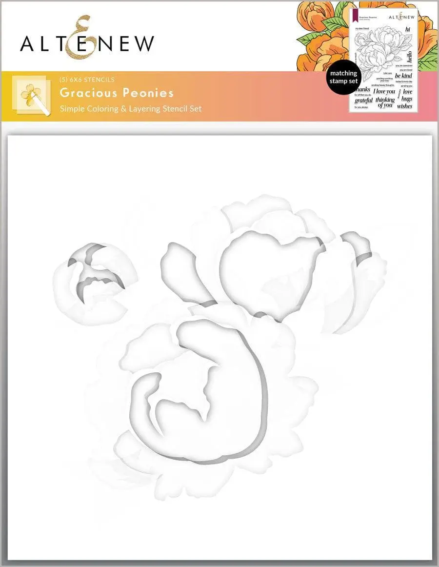 Gracious Peonies Layering Stencil Set (5 in 1)