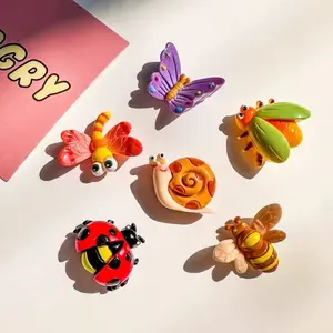 6pcs Resin Creative Insect Fridge Magnets, Photo Memo Board Stickers, Fun Home Decor, Cute Refrigerator Magnets, Holiday Gift, Refrigerator Magnets Set