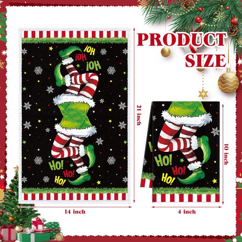 Christmas Clearance Sale Santa Claus 6 Pcs Whoville Christmas Kitchen Towels Feeling Joyous Kitchen Christmas Decor Santa Motifs Xmas Gift Absorbent Dishcloths Kitchen Cleaning Hand Towel Tea Towels Holiday Party Farmhouse Housewarming Bathroom Home Decor