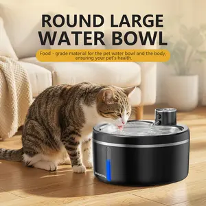 Smart Wireless Dynamic Cat Water Dispenser Ultra Silent 2.5L/84.54oz Automatic Pet Water Bowl Equipped with Four-Layer Filtration System Ultra-Quiet Water Pump Dual Power Supply For Cats and Dogs