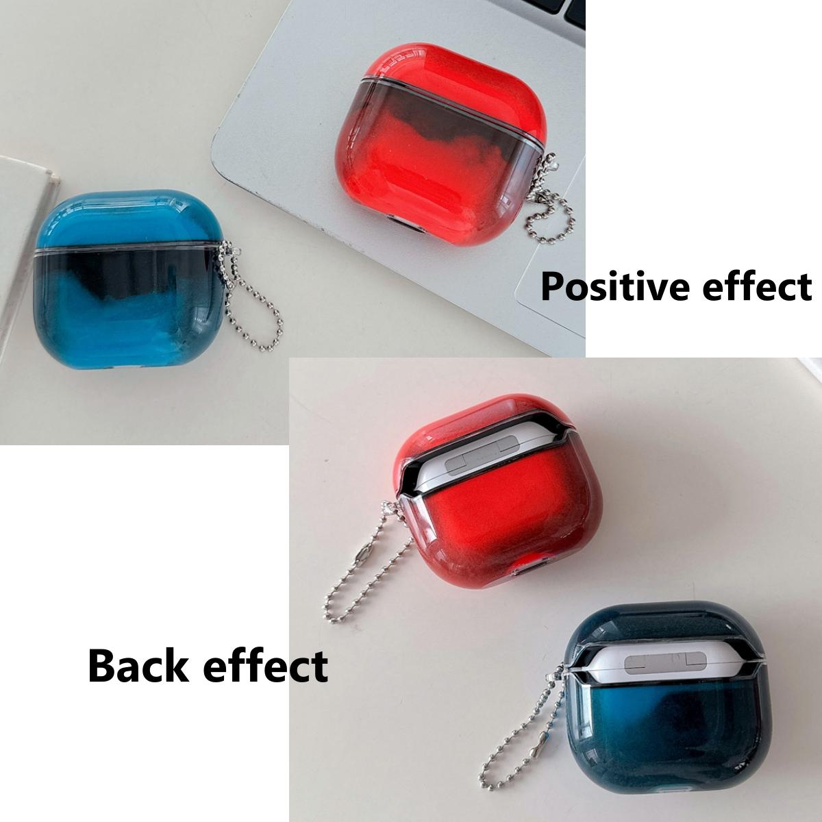 HISTORYOO Luminous Quicksand for AirPod Case for AirPods 4 3 2 1 Pro 3 Pro 2/1 For Apple Earbud Cover Shock Absorbing Enhanced Protective Cute Sparkle Glow-in-The-Dark Liquid Glitter Funny Hard Clear Night Glowing Sand Earphone Case Detachable Keychain