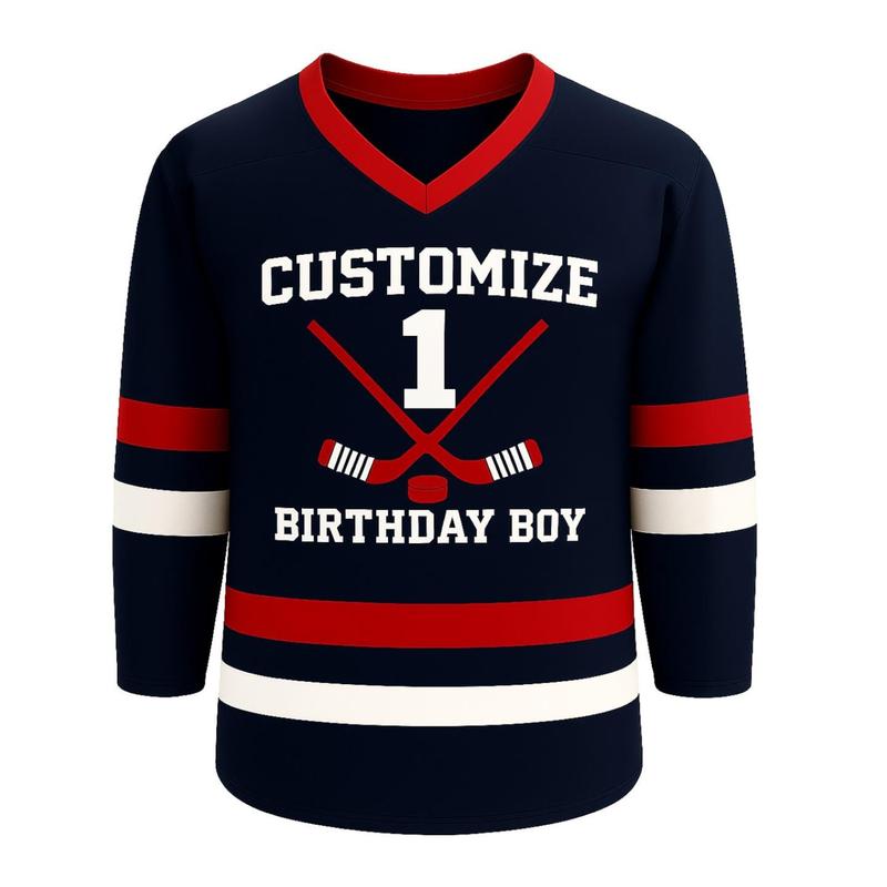 Custom Hockey Jersey, Personalized Birthday Ice Hockey Shirt with Name & Number, Unisex Youth to Adult Sizes, All Colors Available