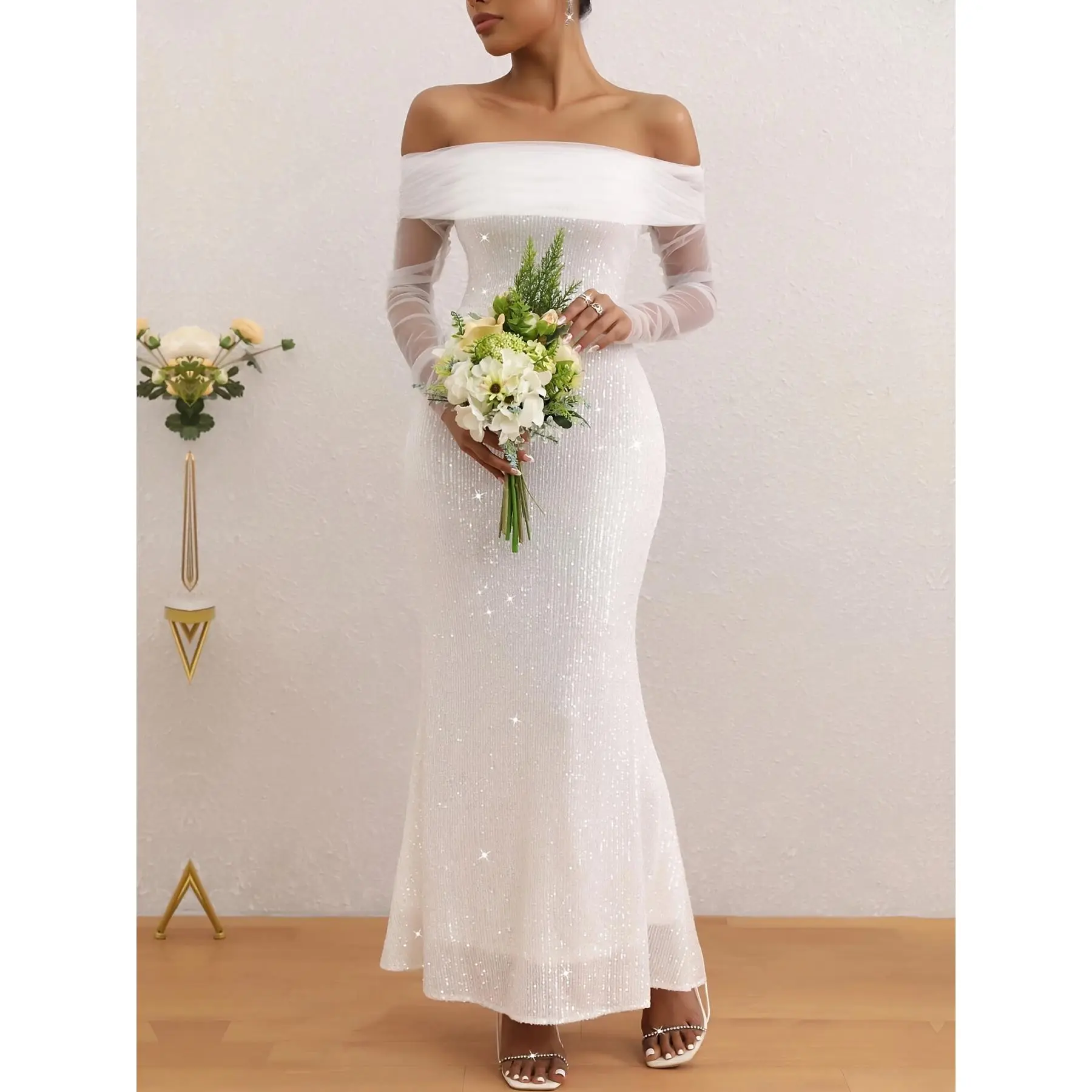 chinese dress ladies One-Shoulder Wedding Dress main image 1