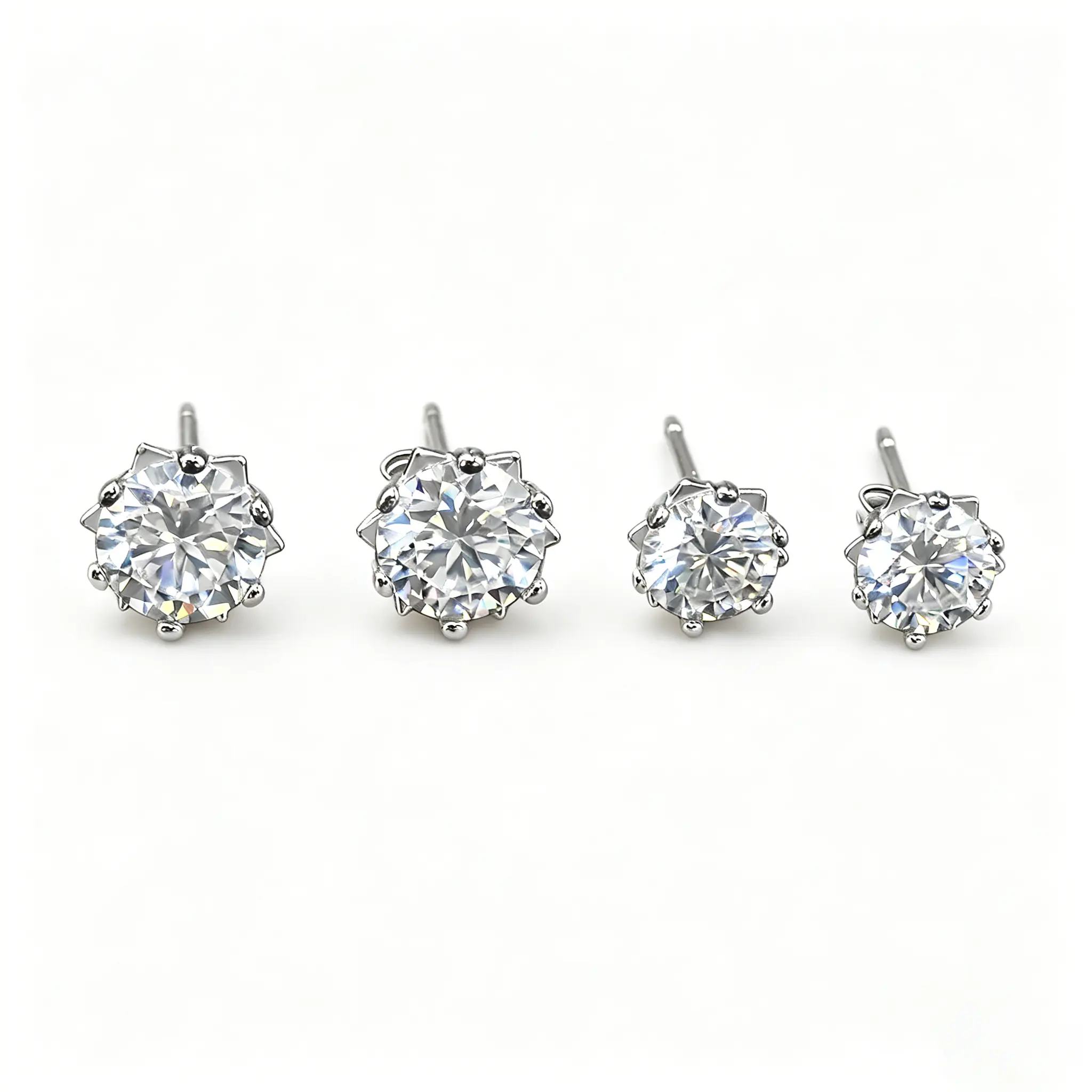 Moissanite Stud Earrings for Women -   2CT 4 CT 6.5MM 8MM D VVS1 Stackable stud earring gift 925 Silver Plated Lab-Created Moissanite | Elegant Timeless | Genuine Certificate of Authenticity | dealsforyoudays gift， Black Friday Gift
