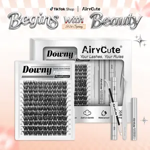 Downy | AiryCute Voluminous DIY Lashes for Bold Dramatic Look | Ultra-Dense, Waterproof, Long-Lasting Lashes | Lyra | Beginner-Friendly DIY Lashes for a Flawless, Voluminous Look | Trendy & Must-Have Clusters #SummerVibes