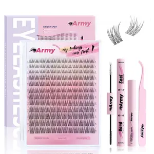 Natural Lash Clusters Kit/ 8-14mm 144pcs C Curl Wispy DIY Eyelash Extension Kit/ Waterproof Flawless Look Lash kit/ Soft Thin Band Makeup/ Cosmo kit