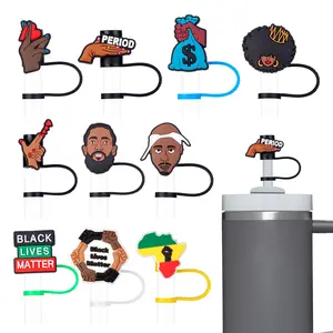 10count 9-10mm Black Stanley Straw Covers, Straw Cover Caps, Reusable Straw Covers for Stanley 30/40oz Cup, WaterProof Straw Toppers Stanley Cup Accessories