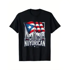 Nuyorican New York City Puerto Rican Flag Backdrop Boricua T-Shirt, Suitable for Mens & Womens