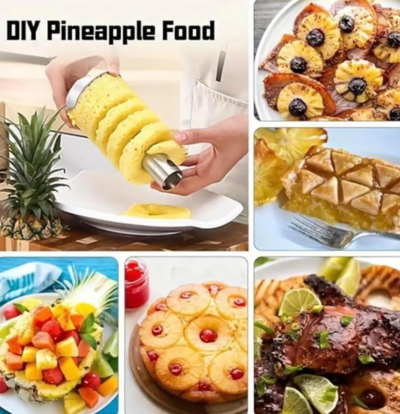 Stainless Steel Pineapple Corer with Recipe eBook One Year Warranty Core Remover Tool Detachable Handle Fast Easy Fruit Cutter Peeler Corer Slicer Durable Multi-Purpose Kitchen Tool Stainless Steel Pineapple Corer with Recipe eBook One Year Warranty Core Remover Tool Detachable Handle Fast Easy Fruit Cutter Peeler Corer Slicer Durable Multi-Purpose Kitchen Tool
