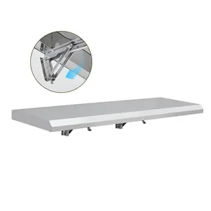 Heavy Duty Stainless Steel Folding Wall Mounted Shelf – Space-Saving Drop Down Garage Storage Rack – 70 x 12 in, 2 Folding Brackets, Holds Up to 100kg – Ideal for Food Truck, Restaurant, Kitchen, Grill, Commercial Use