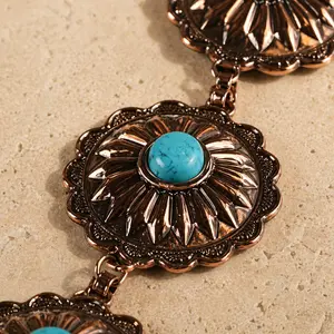 THE BRONZE TURQUOISE CHAIN BELT Western Belts Cowboy Cowgirl Belt