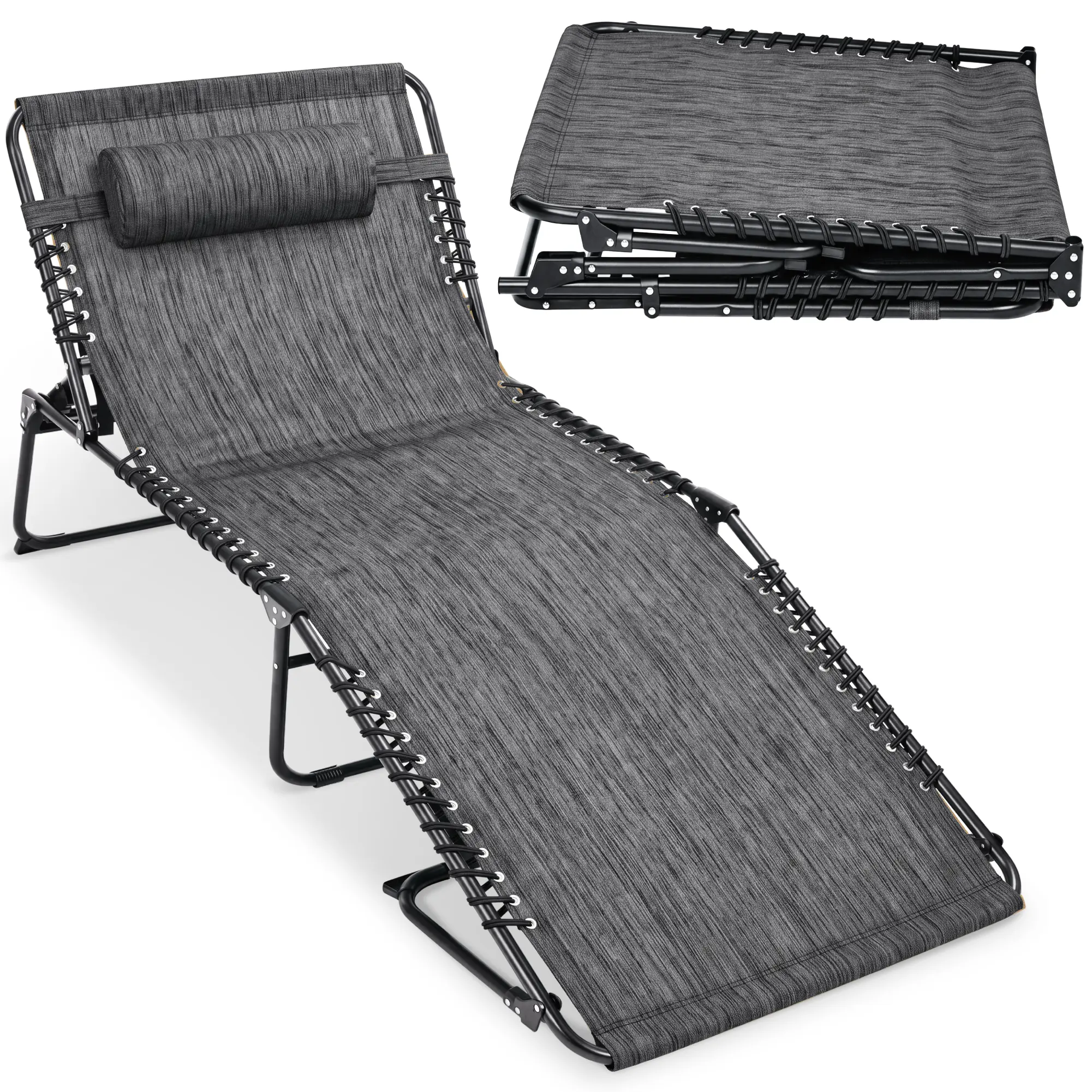 Best Choice Products Extra Wide Patio Chaise Lounge Chair, Portable Folding Recliner w/ 8 Positions