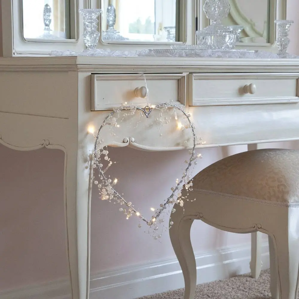 Perfect Holiday 20 LED Pearl Bead String Lights Battery Operated White Decorative Fairy Lights