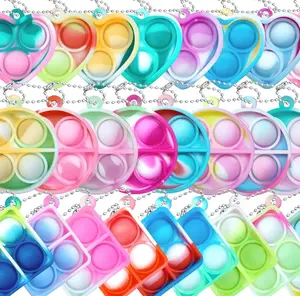 Pop Fidget Keychain 30 Pack ,Mini Fidget Toys Bulk ,Sensory Toys for Kids ,Party Favors for Kids 4-8,8-12 Year ,Back to School Gifts for Classroom ,Easter Goodie Bags Stuffers