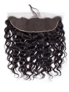 13*4 Lace Frontal Closure Water Weave Brazilian Wet And Wavy Frontal Closure Glueless Human Hair Extensions 1 Piece Natural Wavy Hair