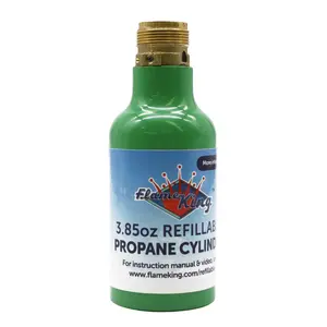 Flame King 1/4LB Empty Refillable Propane Cylinder Tank - Reusable & Transportable - Safe and Legal Refill Option - UL1769 Listed Valve