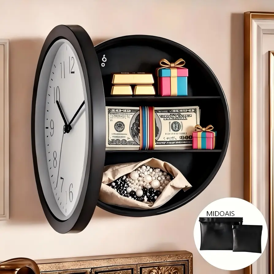 Multi-functional hidden coin safe. Silent clock transfer security, wall-mounted secure storage cabinet. Perfect for home and office use. The perfect choice for storing cash. Sturdy and durable coin storage box. Coin sorter. Halloween and Christmas gifts.