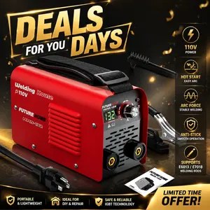 【DealsForYouDays】132A Portable Stick Welder 110V MMA Welder | Hot Start, Arc Force & Anti-Stick | E6013/E7018 | Ideal for DIY & Repair