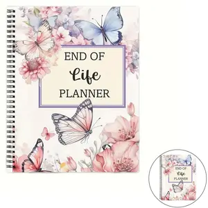 Floral Pattern End Of Life Planner Notepad, Butterfly Pattern End Of Life Planner Notebooks, Office Stationery & Supplies