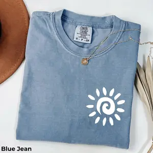 Comfort Colors Cute Sun T-Shirt - Summer Tee, Beach Shirt, Girl Gift Full Colors, Vacation Fabric Top Womenswear