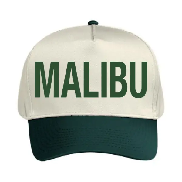 MALIBU Five Panel Pro Style Baseball Cap - Structured Firm Front Panel, High-Profile Crown, Adjustable Snapback Tab, Matching Color Sweatband & Visor, Made in USA