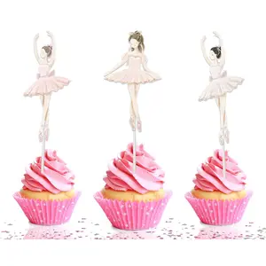 Graceful Ballerina Cupcake Toppers - Elevate Your Party to a Balletic Poise!