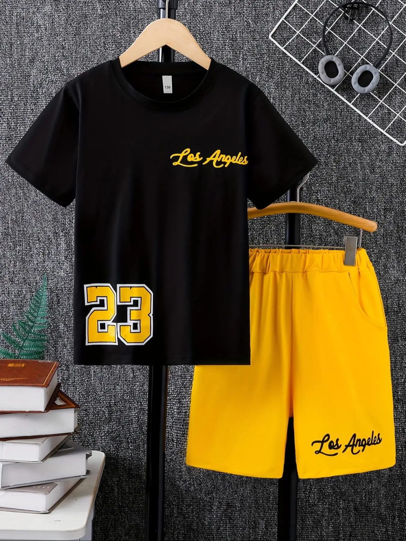 Two-Piece Set Toddler Boy's Letter Print Short Sleeve Tee & Pocket Shorts Set, Casual Round Neck T-shirt & Shorts for Summer, Kids Clothes for Daily W