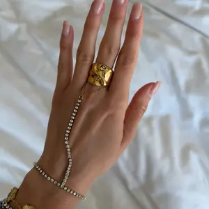 EVRY JEWELS Gold or Silver Plated Women's Hypoallergenic Viral Hand Chains: Anti Tarnish