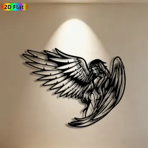 1pc Angel Metal Wall Art, Graceful Angel Statue Mural, Ideal Gift for Christmas, New Year, Mythology Enthusiasts, Weather-Resistant Metal Wall Decor Wall Sculptures, Perfect for Indoor Wall & Outdoor Fence Angel Art Enthusiasts