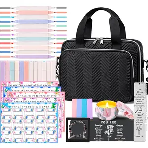 Gifts for Christian Women, Bible Bag with Christian Bookmarks, Bible Verse Bracelets, Prayer Scented Candle and Study Supplies Kit with 75 Tabs, 12 Highlighters Spiritual Gifts for Mom