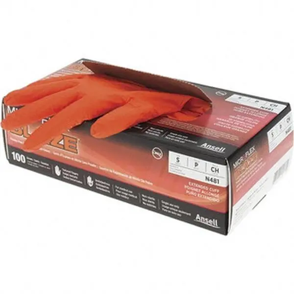 Microflex N481 Disposable Beaded Rolled Household Cleaning Gloves - ISO 13485 Static Dissipative, Textured Coating, Durable Home Care Supply