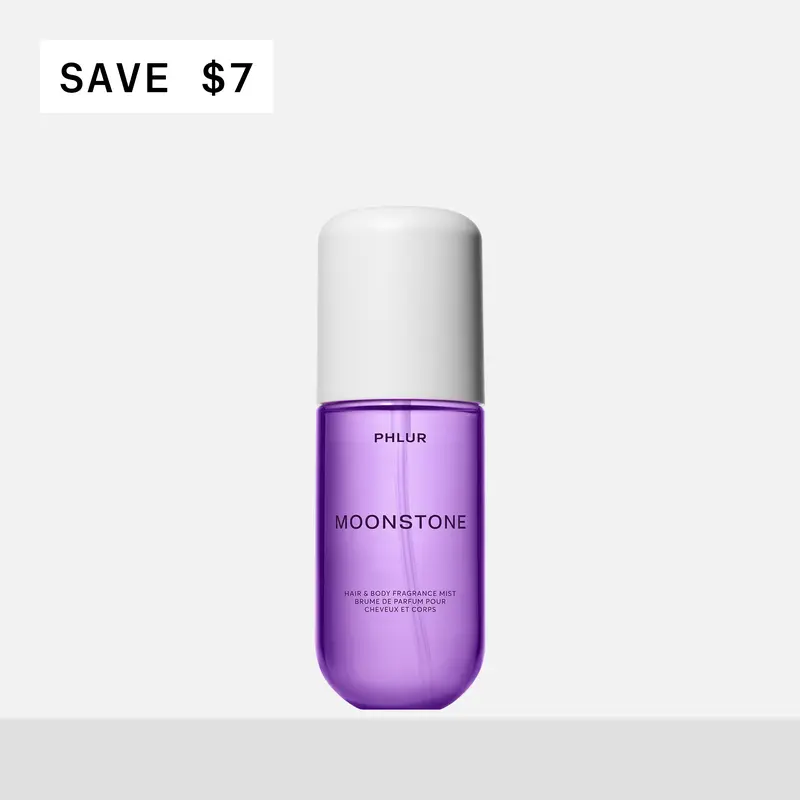 PHLUR Moonstone Body Mist - Travel Size Hair & Body Fragrance Mist with Black Currant, Green Apple, Geranium & Amber (3 fl oz)