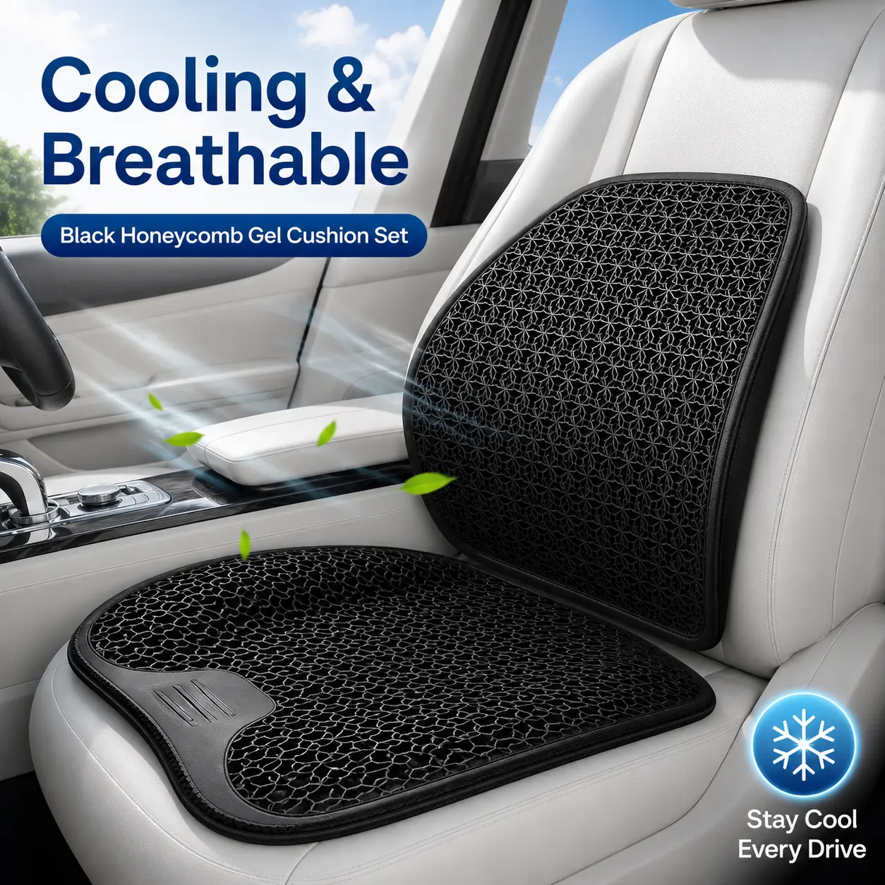 Car Seat Cushion, Car Seat Pillow, Automotive Cushion | Memory Foam Car Seat Cushion for Long Driving, Butt Pillow for Pain Relief, Driver Seat Cushion for Car, Truck, Office, Black