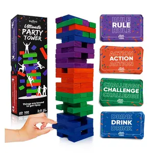SWOOC - Ultimate Party Tower - 100 Original Commands, 60 Blocks & 1000's of Hilarious Rules - A Tipsy Spin on Fun Classic Games - Ages 21+, Game Night - Party Games for Adults - Adult Gifts drinking game card games couple  card articulate  board game