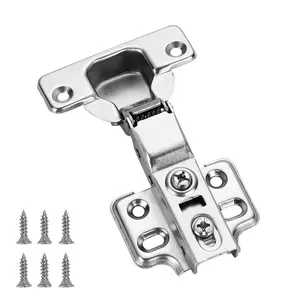 2-piece cabinet hinges, bedroom wardrobe door hinges, suitable for kitchen, bathroom, bedroom, restaurant full-coverage silent hydraulic soft hinges, folding door hinges with screws, home hardware