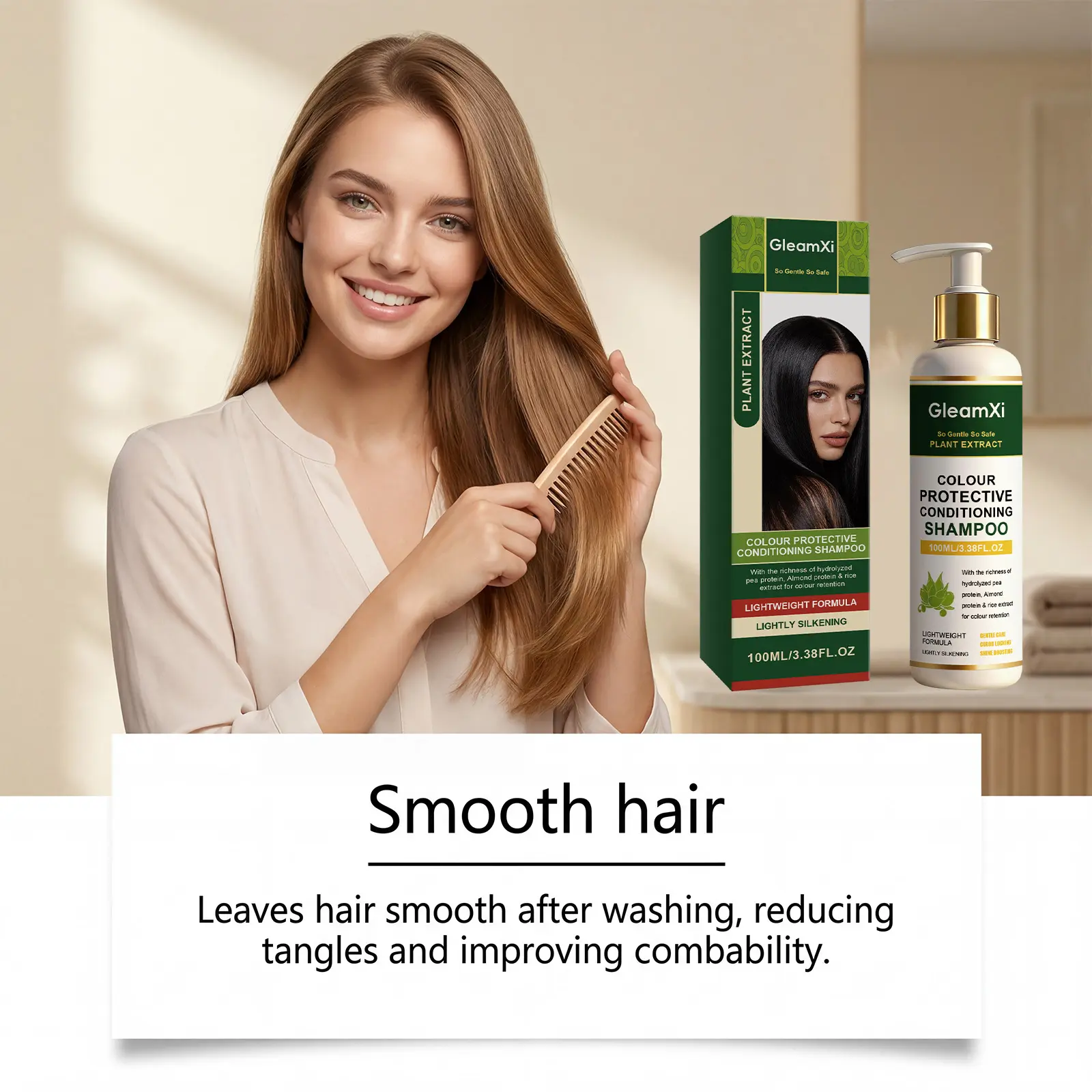 Colour Protective Conditioning Shampoo with Plant Extract – Gentle Hair Cleanser for Color-Treated Hair 100ml