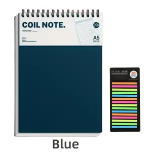 A5 Top Flip Line Notebook, Work Book/study Book, Theme Book, Retro Multi-Color Lined, Thick Paper, Double Coil Fixed Page, 120 Pages