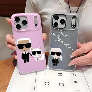 Luxury K-Karl Lagerfeld Phone Case For iPhone 17 16 15 14 13 12 11 Pro Max Plus Mini Luxury Jelly Material Case Fashion Durable Crystal Clear Stylish Shockproof Scratch-Resistant Perfect Fit