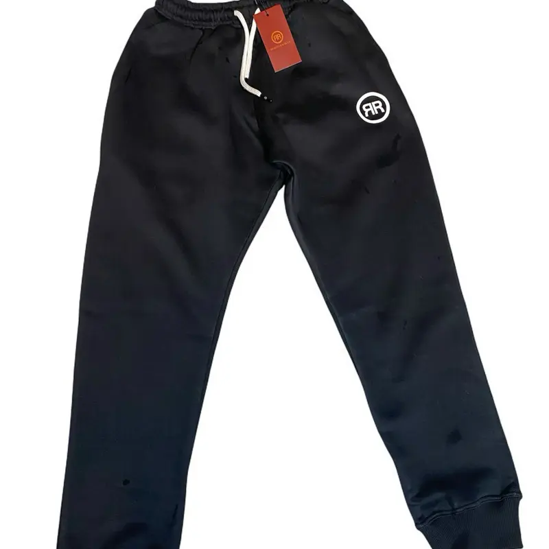 Black Cotton Fleece Sweatpantants
