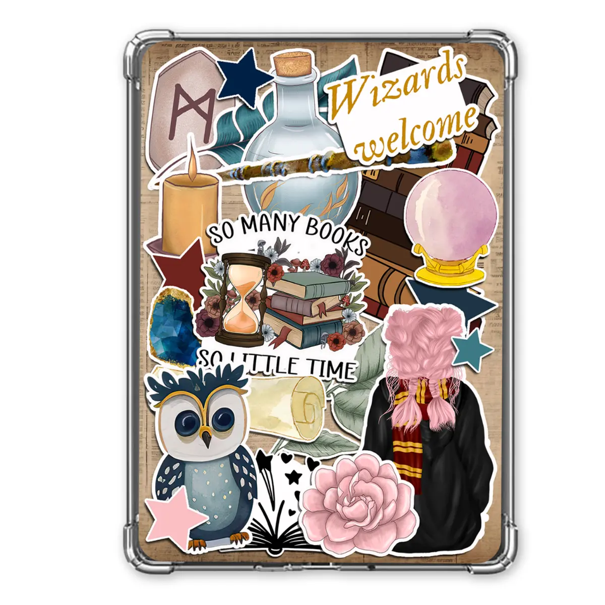E-Reader Cardstock Inserts - Wizards are Welcomed | FOUR Designs for Paperwhite 4/5, Signature Edition, BASIC 4, Kindle Oasis 2/3, ONYX BOOX 7, Kindle Scribe, Kindle Fire HD 8/8+. Accessories - Tablet Device