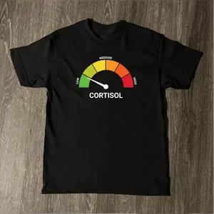 High Cortisol Low Cortisol Funny Casual 100% Cotton Heavyweight Short Sleeve T-Shirt / Crewneck Sweatshirt / Hoodie men's t shirts away shirt unisex graphic