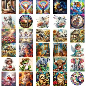 4-10pcs Diamond Painting Kits Cartoon Character Patterns, Full Drill Art Set for Wall Decor Beginners Adults Gifts Halloween Christmas