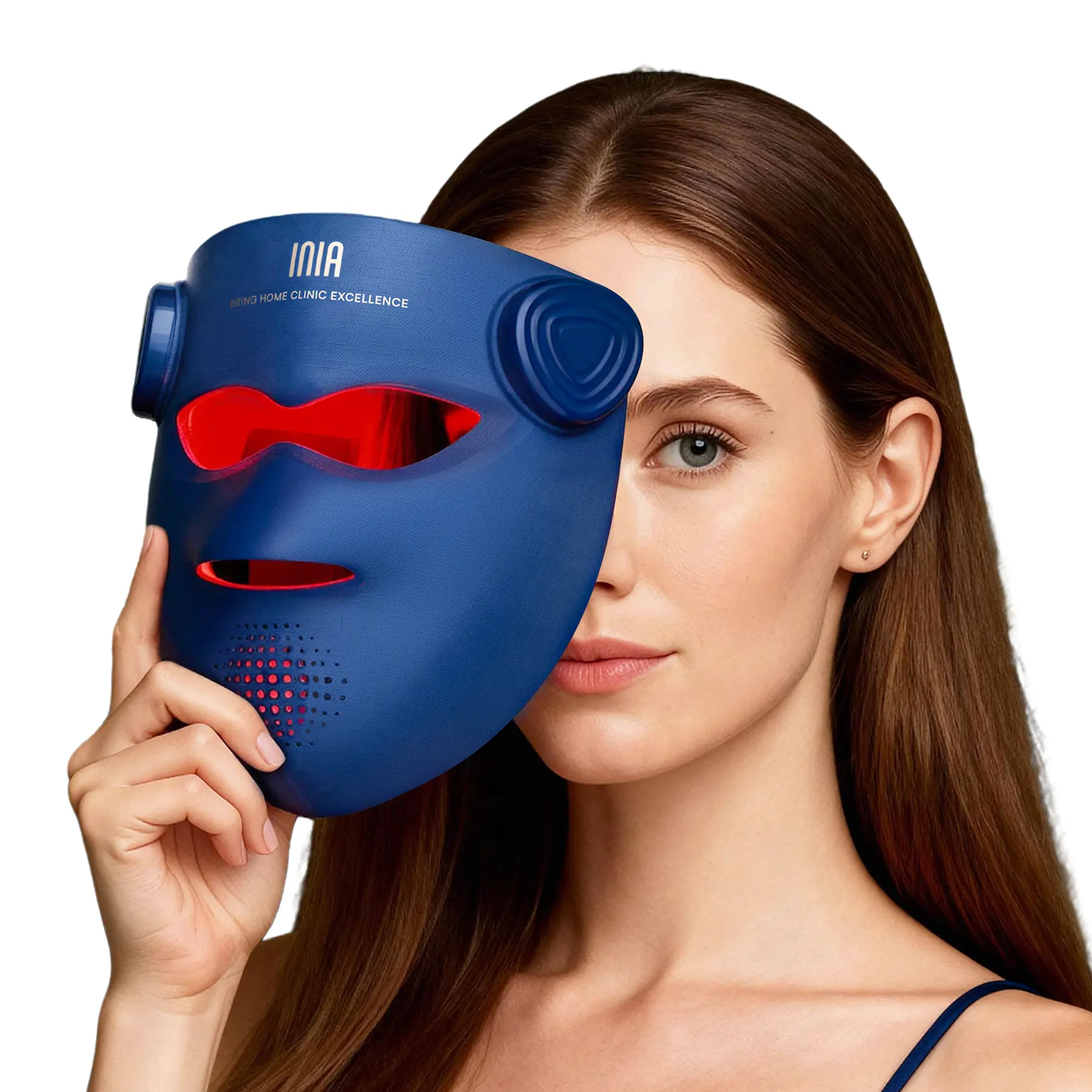 INIA GLOW 940 nm 4D LED Mask – Dual NIR 940 + 850 nm Deep Penetration for Deeper Repair, Visible Lift & Lasting Radiance, 4D Fit for Jawline Lift & Firm, Cooling Therapy, Wireless Comfort, Summer Beauty Gift Ideas