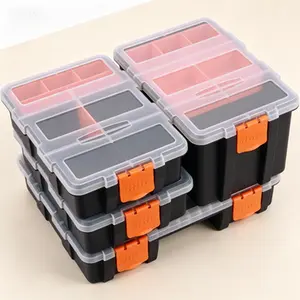 4-Piece Hardware Storage Case Set, Versatile and Durable Parts Organizer, Portable Toolbox for Small Parts, Reusable Storage Solution, Hardware Organizer with Clear Compartments